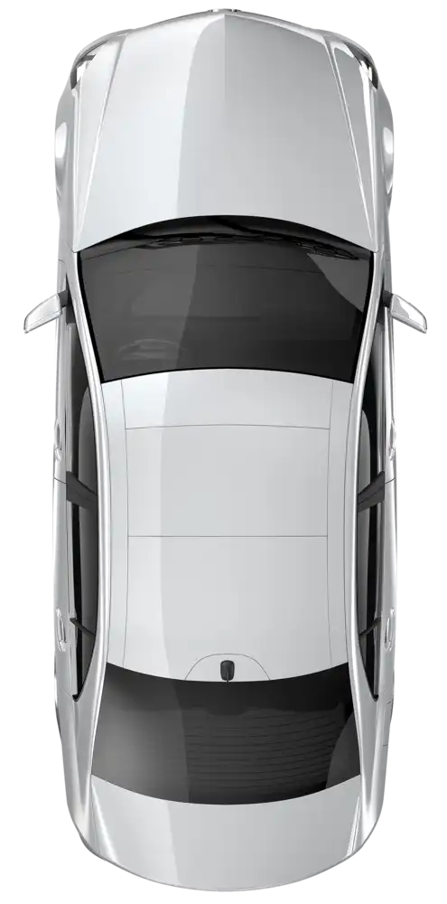 Silbernes Auto – Draufsicht